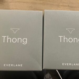 NWT two Everlane black thong cotton underwear size XL extra large